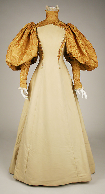 A pale 1896 bridesmaid dress by A. F. Jammes, catalogued by The Metropolitan Museum of Art.